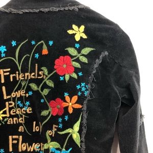 LaClasseCouture black corduroy embroidered blazerM